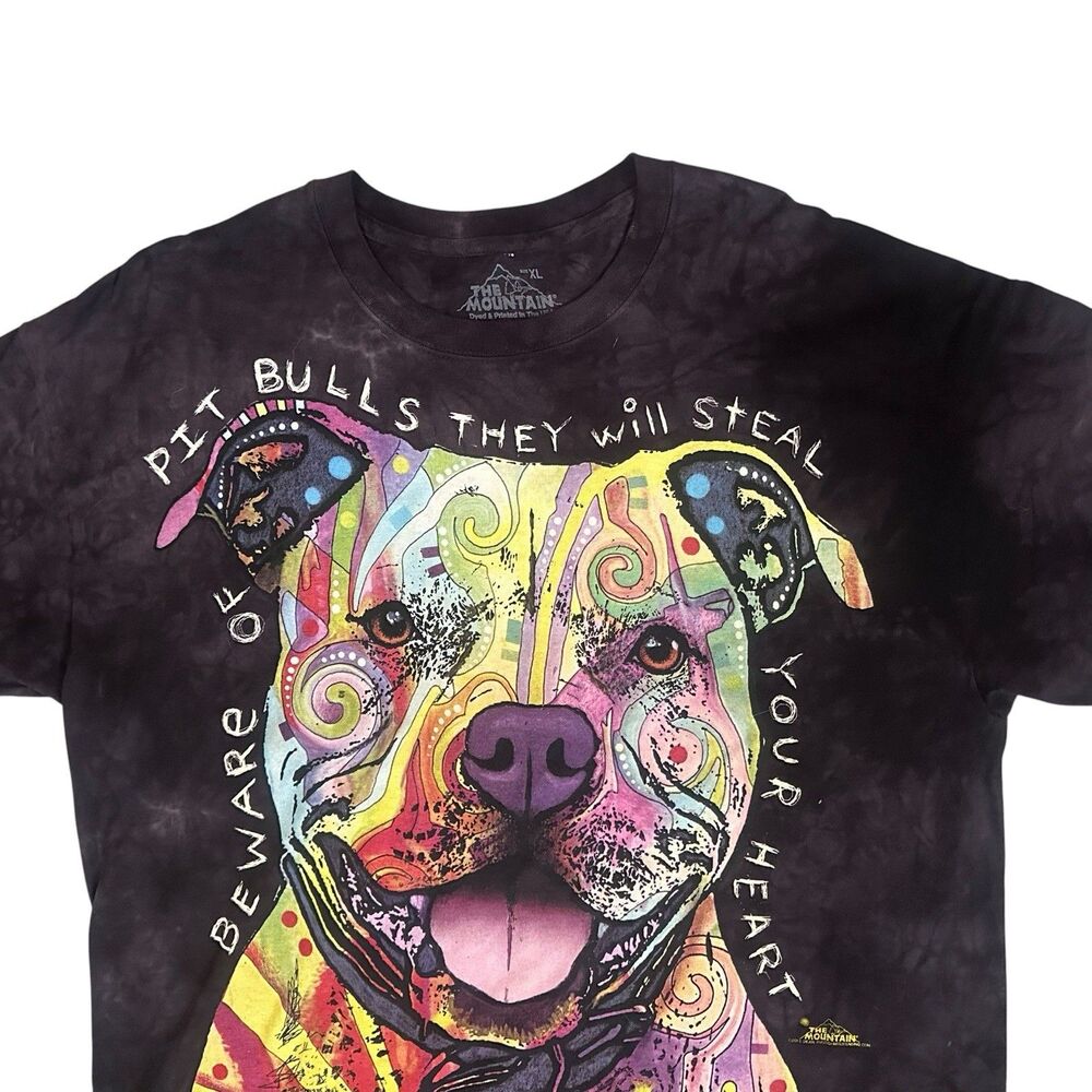 The Mountain T shirt Dog Pit Bull Graphic Print Short Sleeve Gray Men’s XL 2013 - Picture 3 of 10